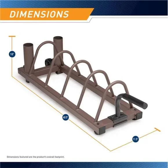 Horizontal Plate and Olympic Bar Rack Organizer with Steel Frame&Transport Wheel